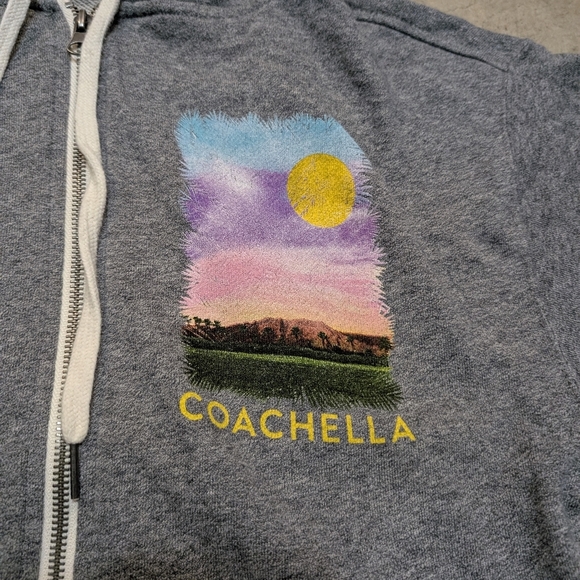 Coachella 2015 Hoodie Full Zip Adult M Gray Music Concert - Picture 3 of 9